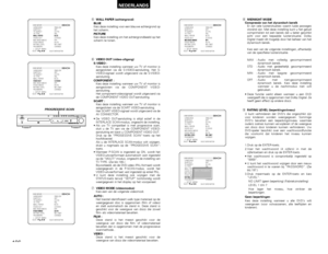 Page 196196
NEDERLANDS
B
LANGUAGE ENGLISH
SUBTITLE OFF
TV ASPECT 4:3 PS
TV TYPE PALWALL PAPER BLUEVIDEO OUT S-VIDEO
MID-NIGH MODE OFF
RATING LEVEL NO LIMIT
PASSWORD CHANGE
>
  SETUP  MENU
SELECT:ENTER BUTTON SELECT :
DVD SETUPVIDEO MODE AUTO
B
LANGUAGE ENGLISH
SUBTITLE OFF
TV ASPECT 4:3 PS
TV TYPE PAL
WALL PAPER BLUEVIDEO OUT S-VIDEOMID-NIGH MODE OFF
RATING LEVEL NO LIMIT
PASSWORD CHANGE
>
  SETUP  MENU
SELECT:ENTER BUTTON SELECT :
DVD SETUPVIDEO MODE AUTO
B
LANGUAGE ENGLISH
SUBTITLE OFF
TV ASPECT 4:3 PS
TV TYPE...