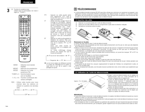 Page 7878
FRANCAIS
Fréquence
RDS : Utiliser cette touche pour vous
orienter dans les stations en
utilisant le système de données
radio.
3
[3] Touches du système tuner
(Utilisé avec le commutateur de mode 2
réglé sur “TUNER”)
+-+-+--
+
-
+
RC-973
A / VA-B REPEATON OFF
REPEAT RANDOM CLEAR ZOOM
PROG/ DIRECT
MEMO BAND MODE
S TAT U S
RETURN
ANGLE AUDIO
SUB TITLE
SE TUP
TONE /DIMMERFUNCTION SURROUND INPUT MODE TEST TONE
DVDTUNER
CH
3 2 1
6 5 4
9 8 7
0
/
10ENTER
MUTING+
10
DISPLAY MENU
TOP MENU
TUNER TV / VCR NTSC/PAL...