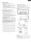 Page 55
ENGLISH
1
2
BEFORE USING
CAUTIONS ON INSTALLATION
Pay attention to the following before using this unit:
•Moving the set
To prevent short circuits or damaged wires in the connection cords,
always unplug the power cord and disconnect the connection cords
between all other audio components when moving the set.
•Before turning the power switch on
Check once again that all connections are proper and that there are
not problems with the connection cords. Always set the power
switch to the standby position...