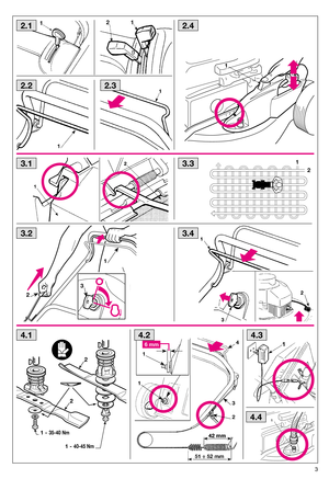 Page 53
1
2
1
1
2
3
6 mm
1
1
2
3
4
2.1
2.22.3
3.1
4.24.3
3.3
3.4
2.4
1
2
3
3.2
14.4
1 - 40-45 Nm
1 - 35-40 Nm
2
2
4.1         