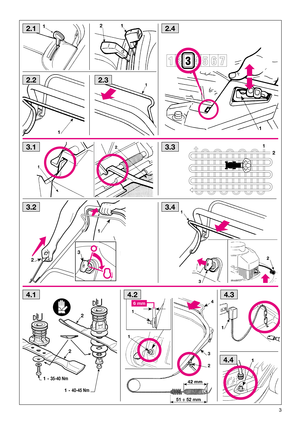 Page 53
1
2
6 mm
1
1
2
3
4
2.1
2.22.3
3.1
4.24.3
3.3
3.4
2.4
1
2
3
3.2
4.4
1 - 40-45 Nm
1 - 35-40 Nm
2
2
4.1           