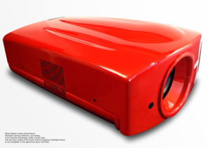 Page 2When fashion meets performance.
Starlight3 Spring Collection, put simply,
is an extreme technology inside a jewel case. 
The top-level model of the home-cinema projectors  Starlight Series
is now available in this glamorous spicy red finish.  