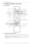 Page 143.0  REMOTE CONTROL UNIT (RCU)
14 R699820 - Yunzi Series User Manual
3.0 REMOTE CONTROL UNIT (RCU)
3.1 General View
3.2 Loading and replacing batteries
•Push the cover tab with the ﬁngernail a little backwards and pull upwards the cover top. Slide the cover forward
to remove.
•Push the battery body towards the spring and lift up to remove. Insert two AAA size batteries, making sure the
polarities match the + and - marks inside the battery compartment.
•Insert the lower tab of the battery cover in the gap...