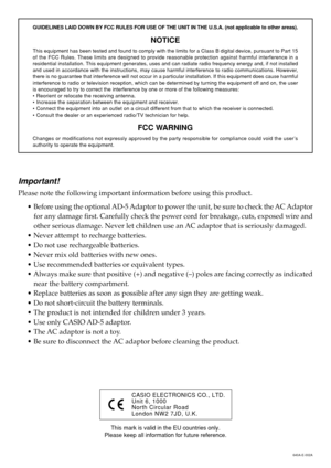 Casio Lk43 Instruction Manual