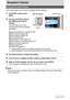 Page 3434Snapshot Tutorial
Snapshot Tutorial
The control panel can be used to configure camera settings.
1.In the REC mode, press 
[SET].
2.Use [8] and [2] to select 
the setting you want to 
change.
This will select one of the 
control panel icons and display 
its settings.
*1Image quality cannot be changed using the control panel.
*2Items displayed in the control panel depend on the recording mode.
3.Use [4] and [6] to change the setting.
4.If you want to configure another setting, repeat steps 2 and 3....