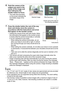 Page 7070Using BEST SHOT
6.Point the camera at the 
subject you want in the 
center of the image and 
then half-press the 
shutter button to focus.
• The outer blue boundary 
on the screen indicates the 
recordable range of the 
image.
7.Press the shutter button the rest of the way 
down and slowly move the camera in 
accordance with the instructions and arrow 
that appear on the monitor screen.
• Holding the camera firmly with both hands, follow 
the instructions that appear on the monitor screen 
to slowly...