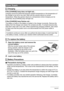 Page 144144Appendix
If the [CHARGE] lamp does not light red...
Charging cannot be performed because ambient temperature or the temperature of 
the charger is too hot or too cold. Wait until the camera returns to normal 
temperature. When the camera returns to a temperature where charging can be 
performed, the [CHARGE] lamp will light red.
If the [CHARGE] lamp flashes red...
The battery is faulty or the battery is loaded in the charger incorrectly. Remove the 
battery from the charger and check if its contacts...