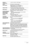 Page 170170Appendix
Exposure 
Compensation–2.0 EV to +2.0 EV (in 1/3EV steps)
ShutterCCD shutter, mechanical shutter
Shutter SpeedSnapshot (Auto): 1/2 to 1/2000 second
Snapshot (Night Scene): 4 to 1/2000 second
*May differ due to the camera setup.
Aperture ValueF3.2 (W) to F8.0 (W) (When used with ND filter)
*Using optical zoom changes the aperture value.
White BalanceAuto, Daylight, Overcast, Shade, Day White Fluorescent, 
Daylight Fluorescent, Tungsten, Manual WB
Sensitivity (Standard 
Output Sensitivity,...