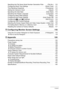 Page 77Contents
Specifying the File Name Serial Number Generation Rule  . . . . . (File No.)  .  110
Configuring World Time Settings   . . . . . . . . . . . . . . . . . . . . . (World Time)  . . 111
Time Stamping Snapshots   . . . . . . . . . . . . . . . . . . . . . . . . . .  (Timestamp)  .  112
Setting the Camera’s Clock   . . . . . . . . . . . . . . . . . . . . . . . . . . . . . (Adjust)  .  112
Specifying the Date Style   . . . . . . . . . . . . . . . . . . . . . . . . . . . . (Date Style)  .  113...