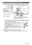 Page 115115Viewing Snapshots and Movies
1.Use the AV cable that comes with the camera to connect it to the TV.
• Make sure that you insert the cable connector into the USB/AV port until you 
feel it click securely into place. Failure to insert the connector fully can result in 
poor communication or malfunction.
• Note that even while the connector is fully inserted, you 
still will be able to see the metal part of the connector as 
shown in the illustration.
• Make sure that the camera is turned off before...