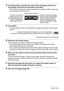 Page 5353Snapshot Tutorial
13.Use [4] and [6] to specify how many of the 30 images and for how 
long images should be pre-recorded in the buffer.
• Prerecord CS shooting is not performed when the number of buffer images and 
the recording time are both zero.
14.Press [SET].
• The approximate number of recordable CS images will appear on the monitor 
screen.
15.Half-press the shutter button.
This will cause the camera to start pre-recording images.
• The camera will not emit a shutter sound when you half-press...