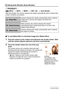 Page 7070Advanced Settings
Procedure
[r] (REC) * [SET] * MENU * REC Tab * Auto Shutter
With Auto Shutter, the camera releases the shutter automatically when it detects that 
certain conditions are present.
.To use Detect Blur to minimize image blur (Detect Blur)
1.Point the camera at the subject and half-press the shutter button. Wait 
until the camera adjusts exposure and focus automatically.
2.Press the shutter button the rest of the way 
down.
The camera will go into a standby mode and start 
detecting hand...