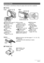 Page 121121Appendix
The numbers in parentheses indicate the pages where each item is explained.
.Camera
.
Charger Unit
General Guide
1Shutter button (page 16)
2[ON/OFF] (Power) 
(page 22)
3Flash (page 26)
4Front lamp 
(pages 18, 52)
5Lens
6Microphone 
(pages 39, 68)
7Back lamp 
(pages 16, 22, 26)
8Zoom button 
(pages 16, 36, 62)
9Strap hole (page 2)
bkConnector cover
blUSB/AV port 
(pages 63, 72, 80, 89)
bm[r] (REC) button 
(pages 16, 22)
bn[SET] button (page 23)
bo[BS] button (page 42)
bp[MENU] button 
(page...