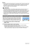 Page 6060Using BEST SHOT
NOTE
• To shoot with the self-portrait feature in combination with a continuous shutter (CS) 
mode (page 37), turn off the Make-up Mode (page 44). Operation is the same as 
that when a continuous shutter (CS) mode is used in combination with Auto 
Shutter. See page 70 for more information.
IMPORTANT!
• If the camera remains in Auto Shutter standby without releasing the shutter, you 
can record an image by pressing the shutter button all the way down again.
• Shooting with the...