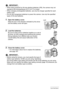 Page 17
17Quick Start Basics
IMPORTANT!
• When being powered by AA-size alkaline batteries (LR6), the camera may not operate at all at temperatures of 5°C (41°F) or lower.
• When charging rechargeable batteries, use  only the charger specified for each 
battery type.
• Do not use manganese batteries to power  this camera. Use only the specified 
types of AA-size batteries.
1.Open the battery cover.
Slide the lock in the direction indicated by the arrow 
and the battery cover will open.
2.Load the batteries.
Be...