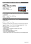 Page 129129Other Settings (Set Up)
Procedure
[MENU] * Set Up Tab * Language
Specify the display language you want.
1Select the tab on the right.
2Select “Language”.
3Select the language you want.
Procedure
[MENU] * Set Up Tab * DATA View
See page 121 for details.
Procedure
[MENU] * Set Up Tab * Sleep
This feature turns off the monitor screen whenever no camera operation is performed 
for a preset amount of time. Press any button to turn the monitor screen back on.
Trigger Time Settings: 30 sec, 1 min, 2 min, Off...