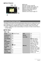 Page 152152Appendix
.Movie Playback
1File type
2Protect indicator (page 86)
3Folder name/file name (page 114)
4Movie recording time (page 72)
5Movie image quality (page 67)
6Date/time (page 42)
7Battery level indicator (page 12)
1
4
5
723
6
The tables in this section show the initial default settings that are configured for menu 
items (displayed when you press [MENU]) after you reset the camera (page 132). 
Menu items depend on whether the camera is in the REC mode or PLAY mode.
• A dash (–) indicates an item...