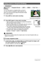 Page 9898Other Playback Functions (PLAY)
Procedure
[p] (PLAY) * Snapshot Screen * [SET] * MENU * PLAY Tab * 
Dubbing
2.Press [SET] again to stop audio recording.
• Take care that you do not block the camera’s microphone 
with your fingers while recording.
• Good recording results are not possible when the camera is 
too far away from what you are trying to record.
• Your camera supports the following audio data formats.
– Audio Format: WAVE/IMA-ADPCM (WAV extension)
• You cannot add audio to an image that is...