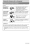 Page 8585Using the Camera with a Computer
Using the Camera with a Computer
You can perform the operations described below while the camera is connected to a 
computer.
*Windows only
The procedures you need to perform when using the camera with your computer and 
when using the bundled software are different for Windows and the Macintosh.
Things you can do using a computer...
Save images to a 
computer and 
view them there• Save images and view them manually 
(USB connection) (pages 87, 97).
• Transfer images to...