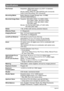 Page 135135Appendix
Specifications
File FormatSnapshots: JPEG (Exif Version 2.2); DCF 1.0 standard; 
DPOF compliant
Movies: Motion JPEG AVI, IMA-ADPCM audio (monaural)
Audio (Voice Recording): WAV (monaural)
Recording MediaBuilt-in Memory (Image Storage Area: 18.5MB)
SD/SDHC/MMC/MMCplus
Recorded Image SizesSnapshot: 9M (3456
x2592), 3:2 (3456x2304), 
16:9 (3456x1944), 7M (3072x2304), 
4M (2304x1728), 2M (1600x1200), 
VGA (640x480)
Movies: HQ, Normal (640x480), LP (320x240), 
HQ Wide (848x480)
Delete1 file; all...