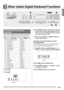 Page 51English
E-49
Other Useful Digital Keyboard Functions
You can use the following procedure to select from among 17 
preset scales, including the standard Equal Temperament.
1.Press bq.
2.Press 4.
3.Use the bs (10-key) [–] and [+] keys to select the 
preset scale you want. After selecting a scale, 
press the key on the keyboard that you want to 
use as the root key (C to B).
4.After you are finished, press 4 to assign the 
scale to the keyboard.
You can use the following procedure to reflect the preset...