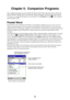 Page 3232
Chapter 5: Companion Programs
The companion programs consist of Microsoft Pocket Word, Microsoft Pocket Excel, Microsoft
Money, Windows Media Player for Pocket PC, Microsoft Reader, and Microsoft Pocket Streets.
To switch to a companion program on your Pocket PC, tap Programs on the 
 menu, and then
tap the program name.
Pocket Word
Pocket Word works with Microsoft Word on your desktop computer to give you easy access to
copies of your documents. You can create new documents on your Pocket PC, or you...