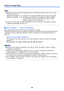 Page 4848
Using the Setup Menu
zBesides the menu operation explained above, the following operations can also be used 
to turn off key lock.
zWhile the projector is on: Hold down the projector’s [ESC] key for about five seconds.
zWhile the projector is off: Simultaneously hold down the projector’s [ESC] and [ ] 
(power) keys for about five seconds. This turns on the 
projector and also turns off key lock.
zYou can use the above projector operations to turn off key lock if the remote controller 
batteries...