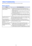 Page 3636
Refer to the following whenever Viewer operations are not what you expect.
Memory Devices
Viewer Troubleshooting
ProblemCause and Required Action
Viewer does not appear when I 
connect USB memory to the Data 
Projector’s USB port. 
The USB memory you are connecting may have a format that cannot be 
recognized by the Data Projector. Connect the USB memory to your 
computer to check if its file system is FAT or FAT32. If it isn’t, reformat the 
USB memory to FAT or FAT32. Note that doing so will delete...