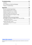 Page 55
Troubleshooting ............................................................ 51
Indicators..............................................................................................51
Error Indicators and Warning Messages ..............................................51
Projector Troubleshooting ....................................................................54
Appendix ........................................................................ 56
Remote Controller Signal Range...