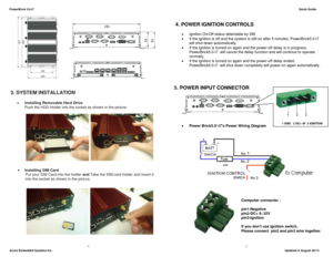 Page 3PowerBrick 5.0-i7                                                                                                                                                                                                                                                                                                                                      Quick Guide 
Acura Embedded Systems Inc....