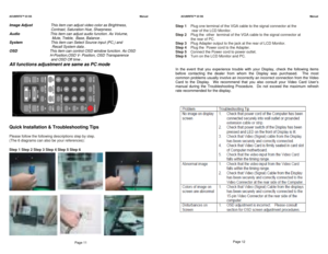 Page 6ACUBRITE™ 23 SS                                                                                                                                                                 Manual                                                  ACUBRITE™ 23 SS                                                                                                                                                                Manual  
 
Image Adjust                   This item can adjust video color as Brightness,...