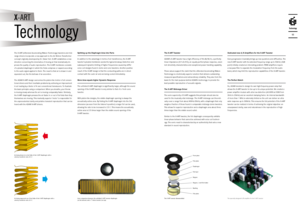 Page 27The X-ART (eXtended Accelerating Ribbon Technology) tweeters and mid-
range drivers incorporate a new approach to the Air Motion Transformer 
concept originally developed by Dr. Oskar Heil. X-ART establishes a new 
direction concerning the kinematics of mo\yving air that dramatically im-
proves the quality of audio reproduction. The X-ART membrane consists 
of a pleated diaphragm in which the folds compress or expand acco\yrding 
to the audio signal ap\yplied to them. The result is that air is drawn in...