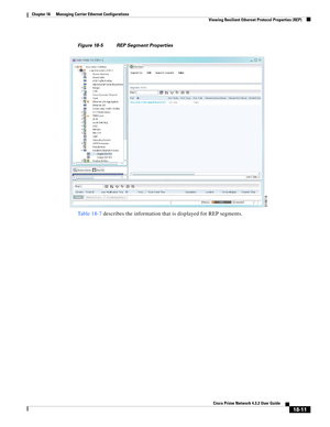 Page 455  
18-11
Cisco Prime Network 4.3.2 User Guide
Chapter 18      Managing Carrier Ethernet Configurations
  Viewing Resilient Ethernet Protocol Properties (REP)
Figure 18-5 REP Segment Properties 
Table 18-7 describes the information that is displayed for REP segments.  