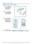 Page 30— 16 — 
Adjusting the Zoom, Focus and Keystone 
1.  Use the Image-zoom  
control (on the projector 
only) to resize the 
projected image and 
screen size . 
 
2.  Use the Image-focus  
control (on the projector 
only) to sharpen the 
projected image . 
3.  Use the KEYSTONE 
buttons (on the 
projector or the remote 
control) to correct 
image-trapezoid (wider 
top or bottom) effect. 
 
4.  The keystone control 
appears on the display.       