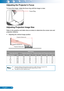 Page 1716English ...
Adjusting the Projector’s Focus
Focus Ring
To focus the image, rotate the focus ring until the image is clear.
Adjusting Projection Image Size
Refer to the graphics and table show as below to determine the screen si\
ze and 
projection distance.
Adjusting the vertical image position y
Projection Distance (A)
Projection Distance (B)  Screen
WXGA Series
Screen Size (16:10)Projection Distance (A)Projection Distance (B)Projection Distance (C)
Diagonal (inch)mmInchmmInchmmInchmm
701778...