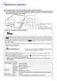 Page 7169
Maintenance Indicators
■The warning lights on the projector indicate problems inside the projector.
■If a problem occurs, either the temperature warning indicator or the lamp indicator will illuminate
red, and the projector will enter the standby mode. After the projector has entered the standby
mode, follow the procedures given below.
About the temperature warning indicator
If the temperature inside the projector increases, due to blockage of the air vents, or the setting location,
“
” will...