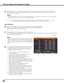 Page 70
70

✔Note:
•  
The  overlapping  area  might  become  uneven  depending  on  the  images.  In  such  a  case,  it  is  recommended  to 
decrease the contrast of the images in the Image Adjust Menu.
If the colors of the left and right images do not match, then follow the next step.
Select Color matching in the setting menu and display the Color matching dialog box.
Then, set Color matching to On and adjust the color settings (Red/Green/Blue/White). 
(Refer to pages 57, 58 for operation procedure.)
6...