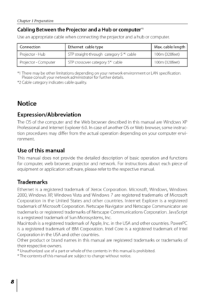 Page 88
Chapter 1 Preparation
Notice
Expression/Abbreviation
The  OS  of  the  computer  and  the  Web  browser  described  in  this  manual  are  Windows  XP 
Professional and Internet Explorer 6.0. In case of another OS or Web browser, some instruc-
tion  procedures  may  differ  from  the  actual  operation  depending  on  your  computer  envi -
ronment.
Use of this manual
This  manual  does  not  provide  the  detailed  description  of  basic  operation  and  functions 
for  computer,  web  browser,...