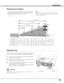 Page 1313
Preparation
Positioning the Projector
–This projector is designed to project on a flat projection surface.
–The projector can be focused from 4.3’(1.3m) to 21.3’(6.5m).
–Refer to the figure below to adjust a screen size.
40”100”150”200”
169”
127”
83”
34”
A
B 21.3’ (6.5m)
16.1’ (4.9m)
10.6’ (3.2m)
4.3’ (1.3m)
Max. Zoom
Min. Zoom
A : B  =  9 : 1
Screen Size
(W x H) mm
4 : 3 aspect ratio
Zoom (min)
40”
Zoom (max)
813 x 610
4.9 (1.5m)
4.3’ (1.3m)
100”
2032 x 1524
12.5 (3.8m)
10.6’ (3.2m)
150”
3048...