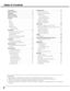 Page 66
Table of Contents
TRADEMARKS
•Apple, Macintosh, and PowerBook are trademarks or registered trademarks of Apple Computer,Inc.
•IBM, VGA, XGA, and PS/2 are trademarks or registered trademarks of International Business Machines, Inc.
•Windows and PowerPoint are registered trademarks of Microsoft Corporation.
•Each name of corporations or products in the owners manual is a trademark or a registered trademark of its respective
corporation.
To the Owner  . . . . . . . . . . . . . . . . . . . . . . . . . . ....