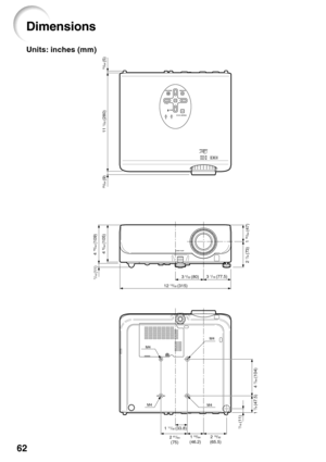 Page 6662
Dimensions
Units: inches (mm)
M4
M4
M4
M4
12 13/32 (315)3 
1/16 (77.5)
2 
19/32(65.5) 1 53/64(46.2) 3 
5/32 (80)
1 55/64 (47) 2 
7/8 (73)
2 61/64(75) 1 
11/32 (33.8)
4 19/64 (109)
4 9/64 (105)
1 
7/8 (47.5)4 
7/64 (104)
7/16 (11)11 
1/32 (280)
23/64 (9)
13/64 (5)
7/16 (11) 