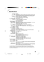 Page 65
61
Specifications
Projector
EIP-3000N
NTSC3.58/NTSC4.43/PAL/PAL-M/PAL-N/PAL-60/SECAM/DTV480I/DTV480P/
DTV540P/DTV576 I/DTV576P/DTV720P/DTV1035 I/DTV1080 I/DTV1080 I-50
Single Chip Digital Micromirror Device
TM (DMDTM) by Texas InstrumentsPanel size: 0.55" (14 mm), 1chip XGA DMDNo. of dots: 786,432 dots (1,024 [H]  × 768 [V])
1–1.15  × zoom lens, F2.4–2.6, f = 18.7–21.5 mm
300 W DC lamp
15-pin mini D-sub connector
Y: 1.0 Vp-p, sync negative, 75  Ω terminated
P
B: 0.7 Vp-p, 75  Ω terminated
PR: 0.7...