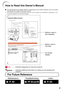 Page 5
3
IntroductionHow to Read this Owners Manual
The speciﬁ cations are slightly different, depending on the model. However, you can connect 
and operate all models in the same manner.
In this owners manual, the illustration and the screen display are simpli ed for explanation, and 
may differ slightly from the actual display.
38
Using the Menu Screen
Adjustment buttons 
( P /R /O /Q )
ENTER button
RETURN button
Press  RETURN  to return 
to the previous screen 
when the menu is 
displayed.

MENU/HELP...