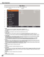 Page 2626
Basic Operation
For detailed functions of each menu, see “Menu Tree” on pages 76-78.








Main MenuSub-Menu


 Image select
 For computer source, used to select an image level among Dynamic, Standard, Real, and Image 1-10 (p.40). 
 For Video source, used to select an image level among Dynamic, Standard, Natural, Cinema, and Image 1-10 (p.46).
 Image adjust
 For computer source, used to adjust the computer image. [Contrast/Brightness/Color temp ./White balance (R/G/B)/...