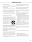 Page 55
All  the  safet y  and  operating  instructions  should  be  read 
before the product is operated.
Read  all  of  the  instructions  given  here  and  retain  them  for 
later  use.    Unplug  this  projector  from  AC  power  supply 
before cleaning.  Do not use liquid or aerosol cleaners. Use a 
damp cloth for cleaning.
Follow all warnings and instructions marked on the projector.
 
For  added  protection  to  the  projector  during  a  lightning 
storm,  or  when  it  is  left  unattended  and...