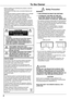 Page 44
To	the	Owner
CAUTION:				TO	REDUCE	THE	RISK	OF	ELECTRIC	SHOCK,	DO	NOT	REMOVE	COVER	(OR	BACK).	NO	USER-SERVICEABLE	PARTS	INSIDE	EXCEPT	LAMP	REPLACEMENT.	REFER	SERVICING	TO	QUALIFIED	SERVICE	PERSONNEL.
THIS	SYMBOL 	INDICATES	THAT	DANGEROUS	VOLTAGE	CONSTITUTING	 A	RISK	OF	ELECTRIC	SHOCK	IS	PRESENT	WITHIN	THIS	UNIT.
THIS	SYMBOL 	INDICATES	THAT	THERE	ARE	IMPORTANT	OPERATING	 AND	MAINTENANCE	INSTRUCTIONS	IN	THE	OWNER'S	MANUAL	WITH	THIS	UNIT.
CAUTION
RISK	OF	ELECTRIC	SHOCK
DO	NOT	OPEN
Before installing...