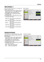 Page 3333
Menu PositionDisplay
Menu position 
PC adjust
Display
Color adjust
Setting
Expand
Info.
Adjust  Select   Back
Screen Size                  Normal
Keystone                     Stored
Project Mode                  Front
Menu Position                Upper left
Background Display          Blue
System                       1024x768@60

Upper left
Upper right
Center
Lower left
Lower right
You can use this function to change the 
position of screen menu. 
1 Press MENU button on the remote control to...