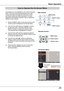 Page 25Basic Operation
How to Operate the On-Screen Menu
Side Control
MENU button
On-Screen Menu
Remote Control
The projector can be adjusted or set via the On-Screen Menu. The menu has a hierarchical structure, with a main menu that is divided into submenus, which are further divided into other submenus. For each adjustment and setting procedure, refer to respective sections in this manual.
Use the Point ▲▼ buttons to highlight or select a main menu item. Press the Point ► or the SELECT button to access the...