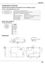 Page 73
7

Appendix
Terminal: Mini DIN 8-PIN
12345876
SERVICE PORT CONNECTOR
COMPUTER INPUT/COMPONENT INPUT/MONITOR OUTPUT TERMINAL (ANALOG)
Terminal : Analog RGB (Mini D-sub 15 pin)
512341096781514131112
Configurations of Terminals
Red (R/Cr/S-C) Input/R Output
Ground (Horiz.sync.)
Green (G/Y/S-Y) Input/G Output
-----
Blue (B/Cb/---) Input/B Output
Ground (Red)
Ground (Green)
Ground (Blue)
1
5
2
4

6
7
8
5V / ---
Horiz. sync. Input/Output (Composite H/V sync.Input)
Ground (Vert.sync.)
DDC data / ---...