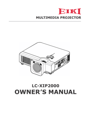 Page 1MULTIMEDIA PROJECTOR
LC-XIP2000 
OWNER’S MANUAL 